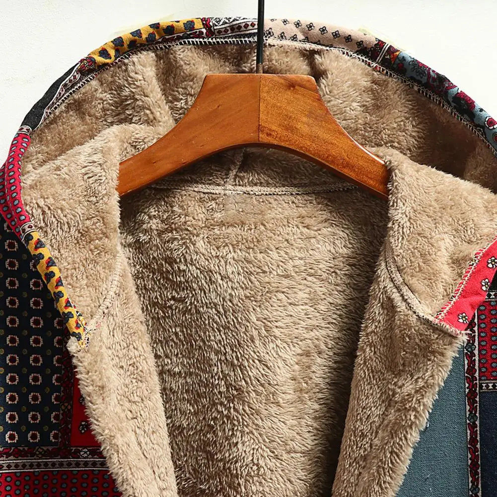 Jade | Ethnic Pattern Hooded Winter Coat
